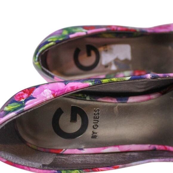 G By Guess Floral Platform High Heel Shoes Shiny Patent Leather 6.5M - Picture 5 of 6